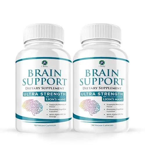 1 Body Brain Support: Twin Pack - 90 Capsules Each - Alpha GPC 1 Body Au supplements