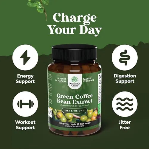 Green Coffee Bean Extract for Weight Loss Dietary Supplement Maximum Strength Vitamins Natures Craft Au supplements