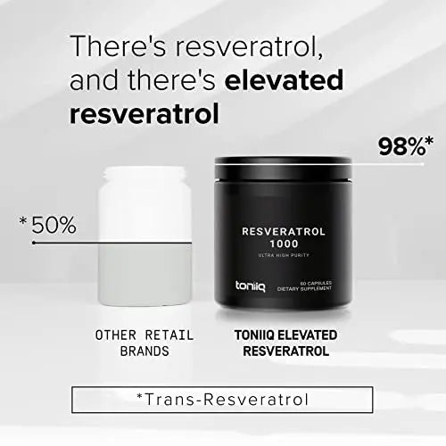 Ultra High Potency Third-Party Tested Trans Resveratrol 1000mg - 98% Pure Toniiq Au supplements