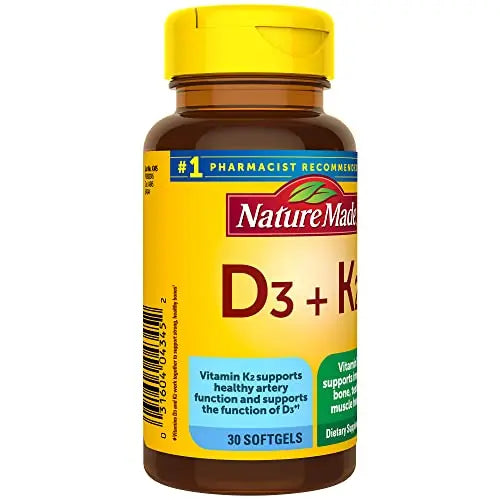 Nature Made Vitamin D3 K2, 5000 IU (125 mcg) Vitamin D, Dietary Supplement for Bone Nature Made Au supplements