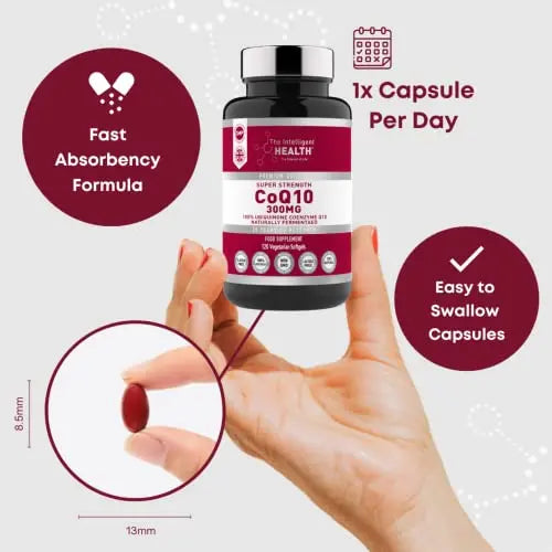 Ubiquinone Coenzyme Q10 300mg Softgel Capsules, 120 Super Strength Vegan Friendly The Intelligent Health Au supplements
