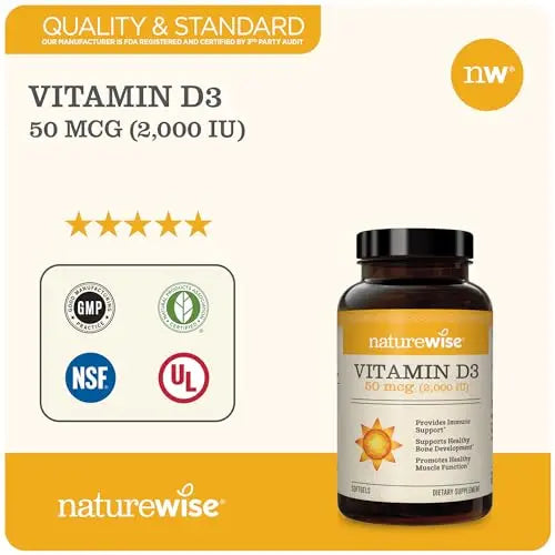 NatureWise Vitamin D3 2000iu (50 mcg) Healthy Muscle Function, and Immune Support NatureWise Au supplements