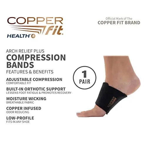 Copper Fit CFACBP Health Unisex Arch Relief Plus with Built-In Orthotic Copper Fit Au supplements
