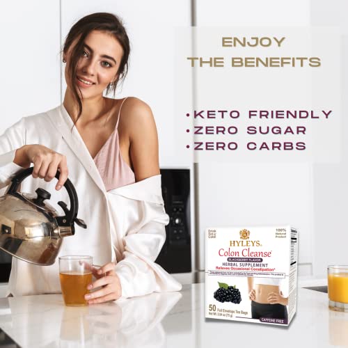 Hyleys Colon Cleanse Tea Blackberry Flavor - 50 Tea Bags (1 Pack) HYLEYS Au supplements