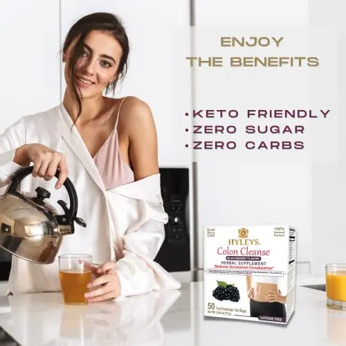 Hyleys Colon Cleanse Tea Blackberry Flavor - 50 Tea Bags (6 Pack - 300 Tea Bags Total) HYLEYS Au supplements