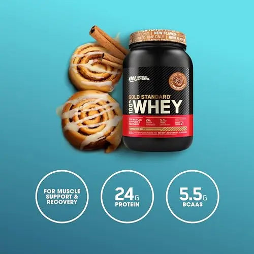 Optimum Nutrition Gold Standard 100% Whey Protein Powder, Cinnamon Roll, 2 Pound Optimum Nutrition Au supplements