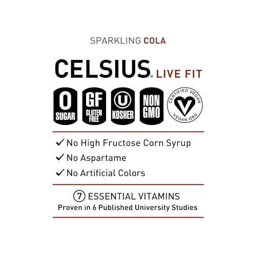 CELSIUS Sparkling Cola, Functional Essential Energy Drink 12 Fl Oz (Pack of 12) CELSIUS Au supplements
