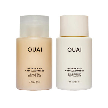OUAI Medium Hair Shampoo & Conditioner Set, Travel Size - Hydrating Shampoo & Conditioner - With Coconut Oil, Babassu, Kumquat Extract & Keratin - Sulfate, Paraben & Phthalate Free (3 Oz) OUAI Au supplements