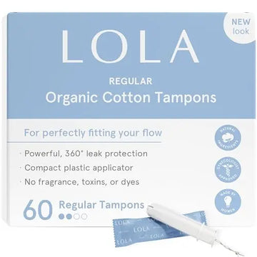 LOLA Organic Cotton Tampons, 60 Count - Tampons Regular, Period Feminine Hygiene Products LOLA Au supplements