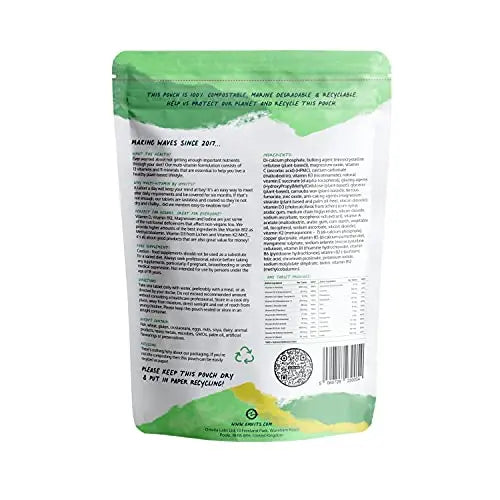 Vegan Multivitamins & Minerals - With High Strength Vitamin B12, D3, K2 & Iron Omvits Au supplements