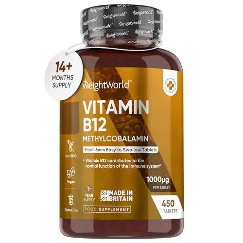 Vitamin B12 Tablets High Strength – 1000mcg Vegan B12 Supplement – 450 Pure Methylcob WeightWorld Au supplements