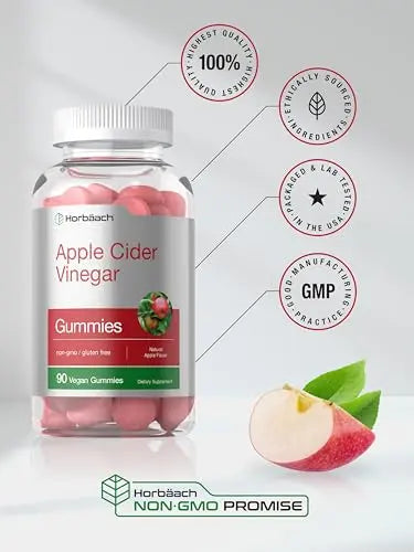 Horbaach Vegan Apple Cider Vinegar Gummies | 90 Count | ACV Supplement | Natural Horbäach Au supplements