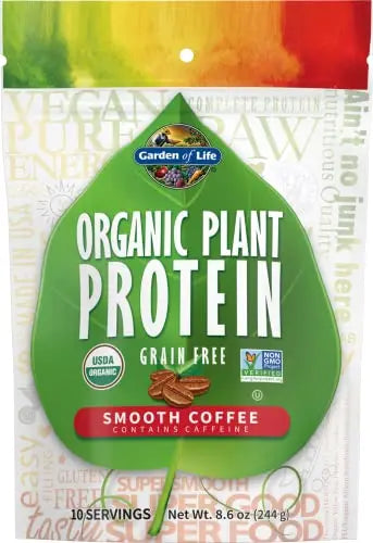Garden of Life Organic Plant Protein Smooth Coffee Powder, 10 Servings - Vegan Garden of Life Au supplements