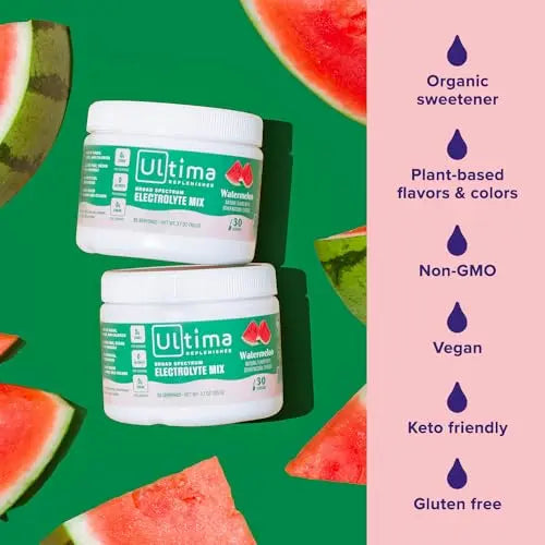 Ultima Replenisher Daily Electrolyte Drink Mix – Watermelon, 30 Servings – Hydration Ultima Replenisher Au supplements