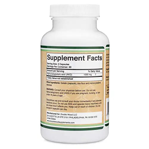 AKG Supplement (Alpha Ketoglutaric Acid) 1,000mg Per Serving (180 Capsules) Different Double Wood Supplements Au supplements