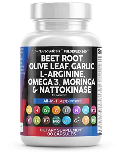 Beet Root Capsules 6000mg Olive Leaf 6000mg Nattokinase 4000 FU Clean Nutraceuticals Au supplements