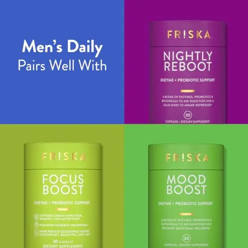 FRISKA Men’s Daily Digestive Enzyme and Probiotics Supplement, Natural Support FR!SKA Au supplements