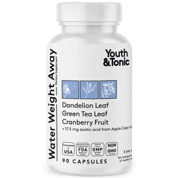 Youth & Tonic Natural Water Pills (90 Count) for Swelling Belly Bloating Youth & Tonic Au supplements