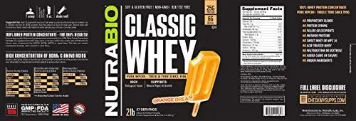 NutraBio Classic Whey Protein Powder- 25G of Protein Per Scoop - Full-Spectrum Amino NutraBio Au supplements