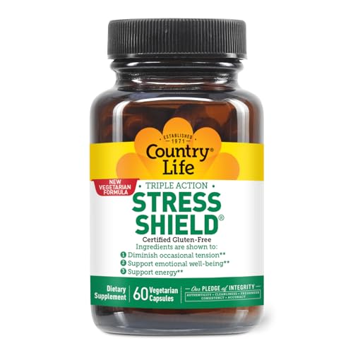 Country Life Stress Shield – Stress & Tension Relief Supplement with Ashwagandha, B-Vitamins for Energy & Emotional Well-Being, Supports Mental Clarity & Resilience, Gluten-Free, Vegan, 60 Capsules Country Life Au supplements