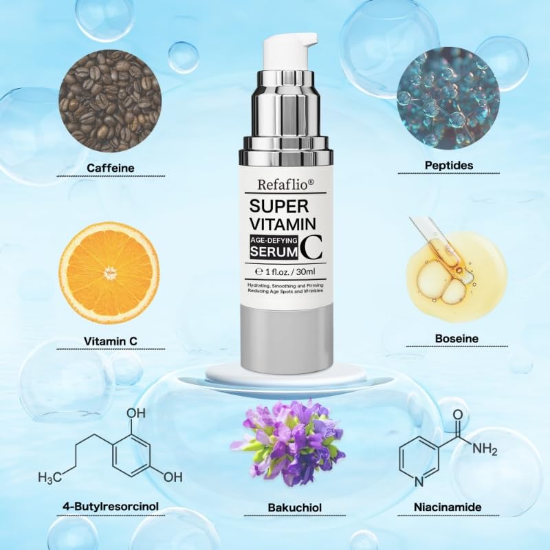 Super Vitamin C Serum for Women over 70, Rapid Anti Aging Cream, Face Lift Cream, Hydrates, Softens, Lifts and Firms, Fights Wrinkles, Advanced Super Serum C 3PCS. (90ml) Refaflio Au supplements