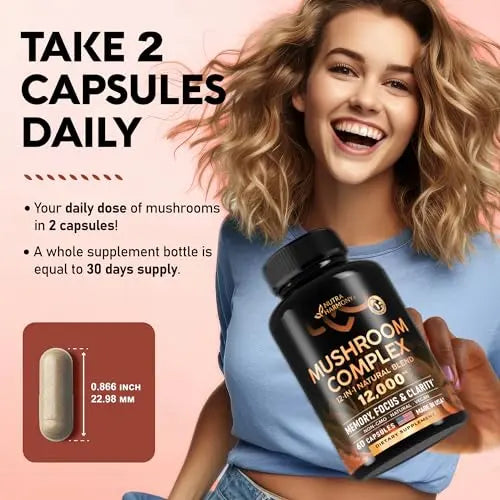 Mushroom Supplement - Organic Lion's Mane | Turkey Tail | Chaga | Cordyceps | Reishi NUTRAHARMONY Au supplements