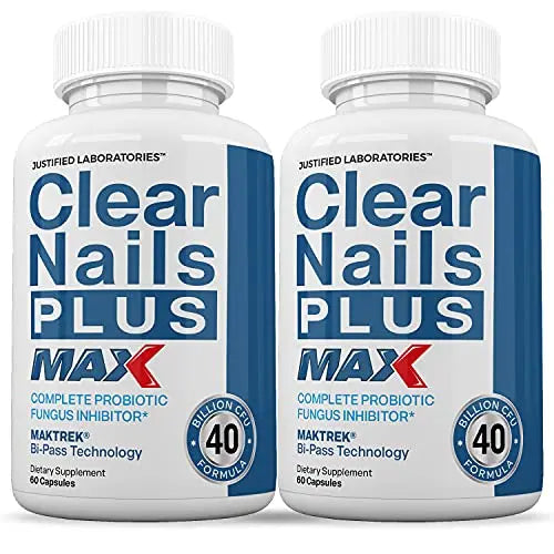 Justified Laboratories (2 Pack) Clear Nails Plus Max Pills 40 Billion CFU Probiotic Supports Justified Laboratories Au supplements