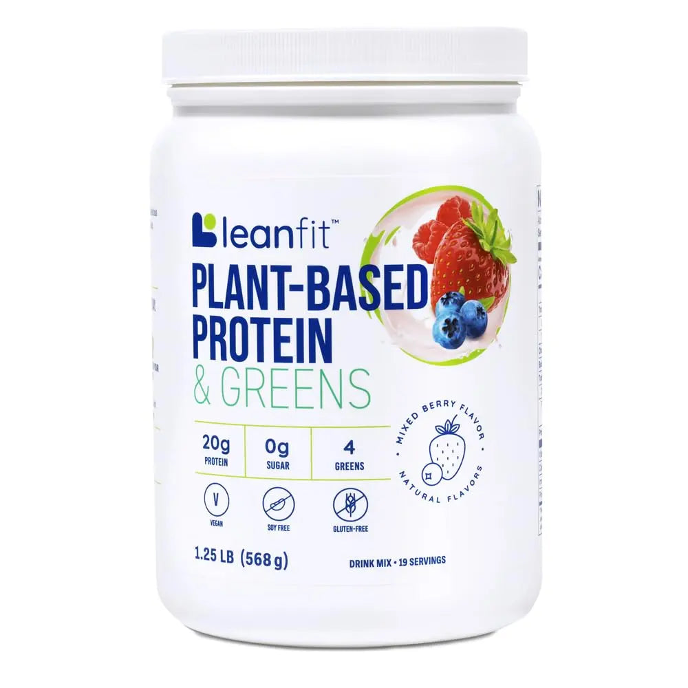 LeanFit Plant-Based Protein & Greens, Natural Berry, 20g Protein, 19 Servings, 1.25 Pound LeanFit Au supplements