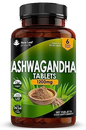 Ashwagandha 1200mg - 365 Vegan Tablets Pure High Strength Ashwagandha Root NEW LEAF PRODUCTS Au supplements