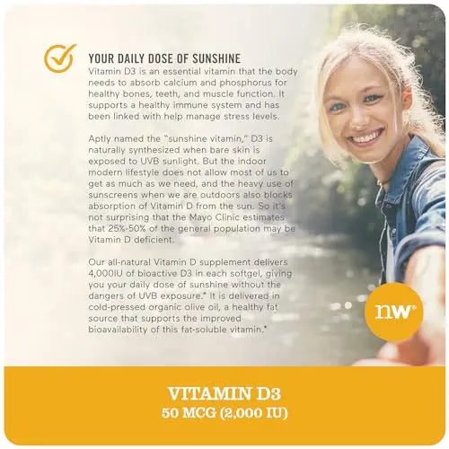 NatureWise Vitamin D3 2000iu (50 mcg) Healthy Muscle Function, and Immune Support NatureWise Au supplements