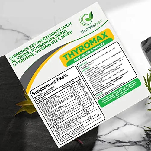 Natures Zest Thyroid Support Supplement for Women & Men - 120 Vegan Capsules Natures Zest Au supplements