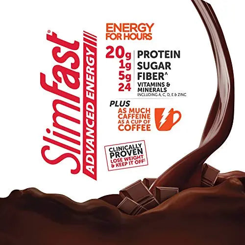 SlimFast Advanced Energy High Protein Meal Replacement Shake, Rich Chocolate, 20g SlimFast Au supplements