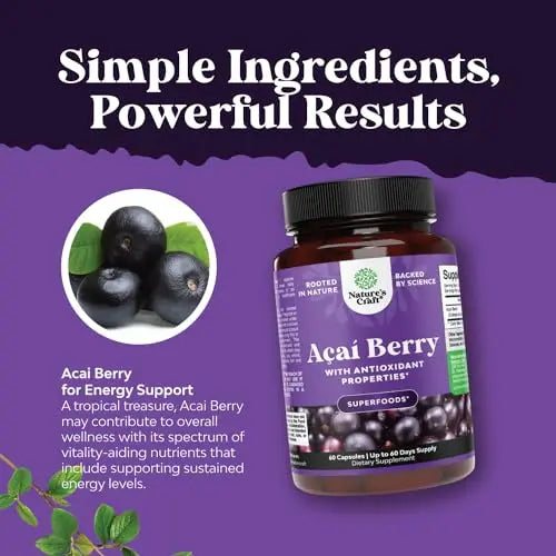 Natural Acai Berry Weight Loss Supplement Detox Products Antioxidant Superfood Natures Craft Au supplements