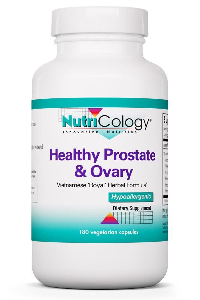 NutriCology Healthy Prostate & Ovary - Herbal Blend with Crinum Latifolium - Hormone Support for Men & Women - Vegetarian Capsules - Hypoallergenic Formula - 60 Servings - 180 Count Allergy Research Group Au supplements