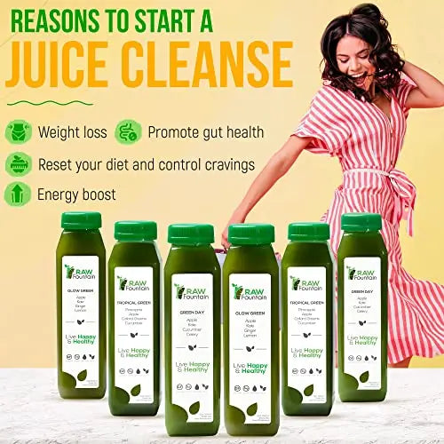 Raw Fountain 7 Day Green Juice Cleanse, All Natural Raw, Vegan Detox, Cold Pressed Raw Fountain Au supplements