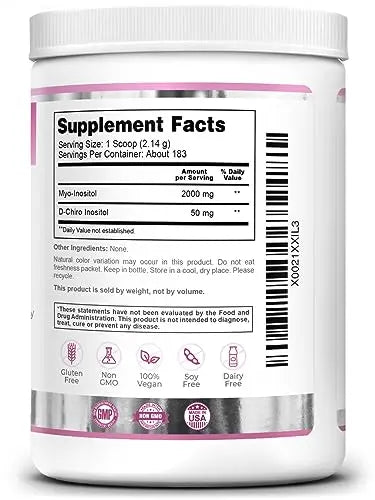 Zazzee PREGNOSITOL Powder, 183 Servings, 6 Month Supply, Premium Myo-Inositol Zazzee Au supplements