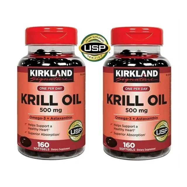Kir-kland Signature Krill Oil 500 Milligram 160 Softgels healthsupps.co.uk Au supplements