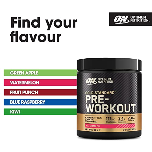 Optimum Nutrition Gold Standard Pre Workout Watermelon Flavoured Powder, 330g Optimum Nutrition Au supplements