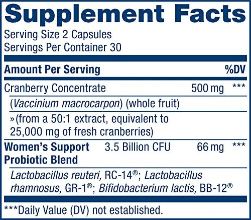 Renew Life Women's Wellness Vaginal and Urinary Probiotic and Cranberry Supplement Renew Life Au supplements