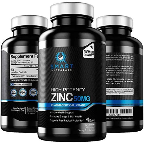 High Potency Zinc Picolinate 50MG- Vegan Zinc Supplement, Supports SMART NUTRA LABS Au supplements