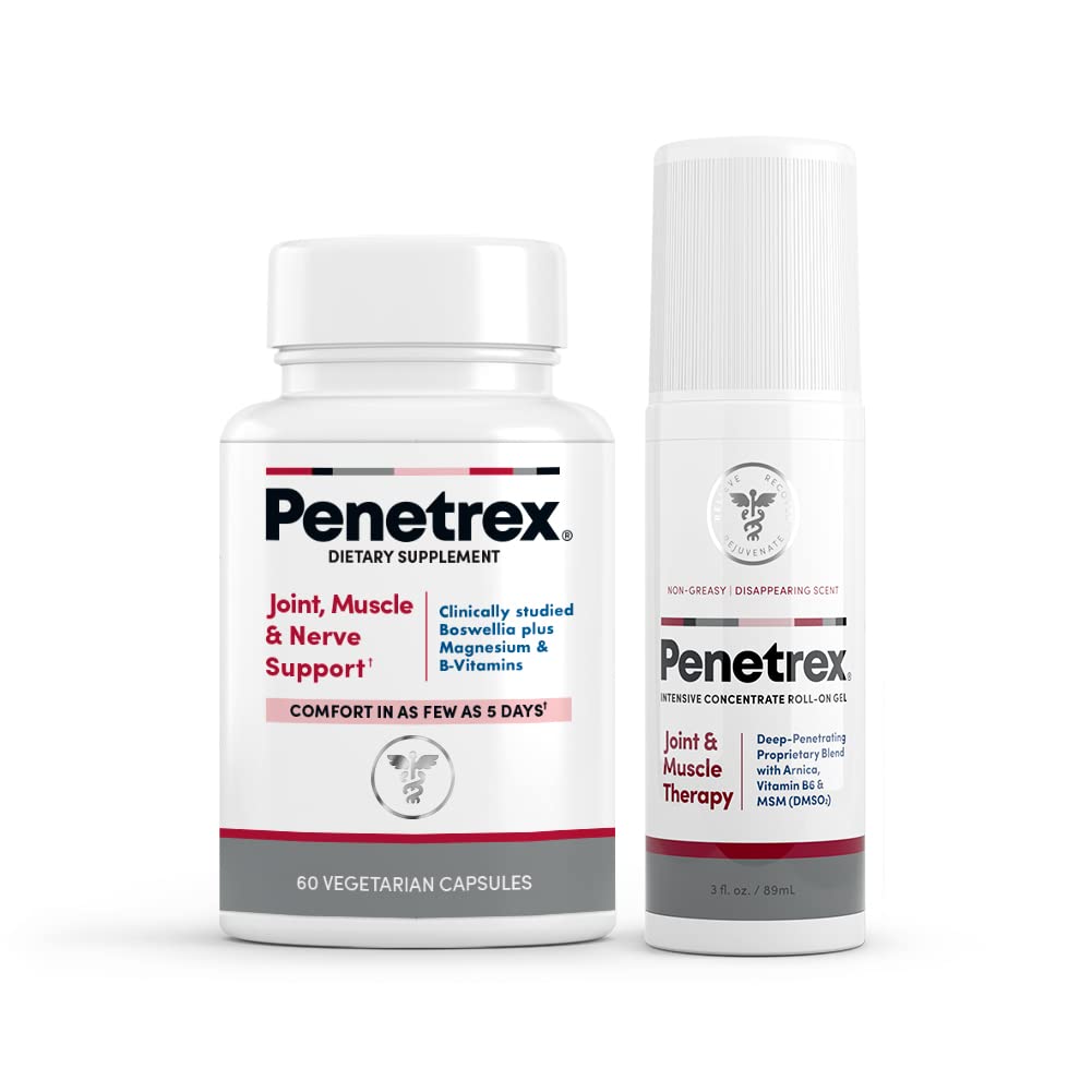 Penetrex Joint, Muscle and Nerve Support Supplement with 3 oz Joint & Muscle Therapy Roll-On Gel Penetrex Au supplements