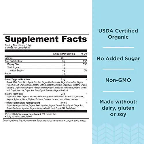 Ancient Nutrition Organic Watermelon Supergreens, 8.82 OZ Ancient Nutrition Au supplements
