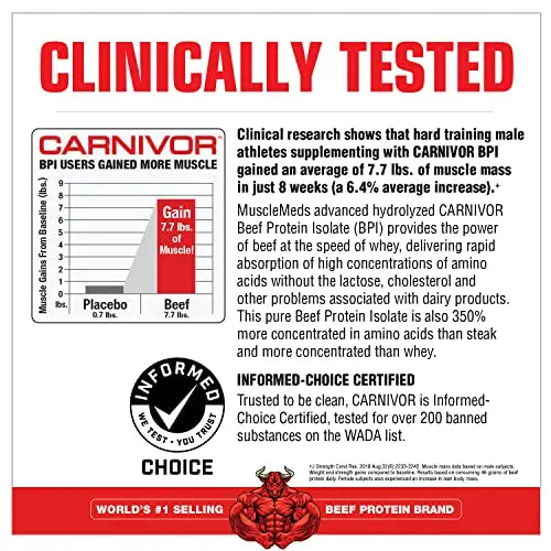 MuscleMeds Carnivor Bioengineered Beef Protein Isolate, Vanilla Caramel, 3.9 Pound MuscleMeds Au supplements