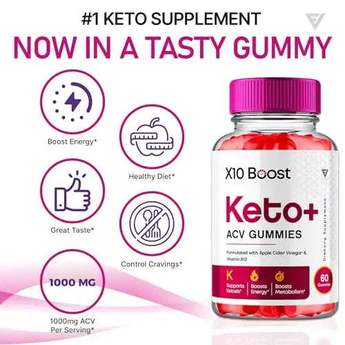 (2 Pack) X10 Boost Keto ACV Gummies, X10 Keto Boost Gummies Advanced Weight Loss Fyvus Au supplements