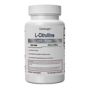 Superior Labs – Pure L-Citrulline – Free Form – Optimal 3,000mg Dosage – 150 Vegetable Superior Labs Au supplements