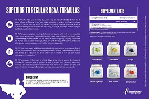 Metabolic Nutrition - TRIPEP - Tri-Peptide Branch Chain Amino Acid, BCAA Powder Metabolic Nutrition Au supplements