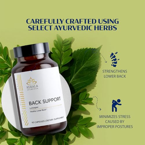 Kerala Ayurveda Back Support Herbal Capsules - Eases Occasional Discomfort of Lower Back & Supports Normal Movement of Spine, 90 Count Kerala Ayurveda Au supplements