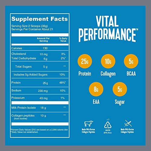 Vital Performance Protein Powder, 25g Lactose-Free Milk Protein Isolate Casein & Whey Vital Proteins Au supplements