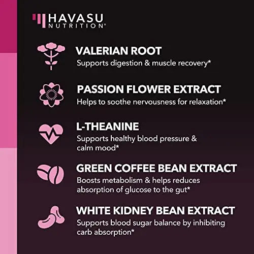 HAVASU NUTRITION Night Time Fat Burner Weight Loss Pills for Women | Appetite Suppressant for Weight Loss (+ Vitamin D, 60 Count) HAVASU NUTRITION Au supplements