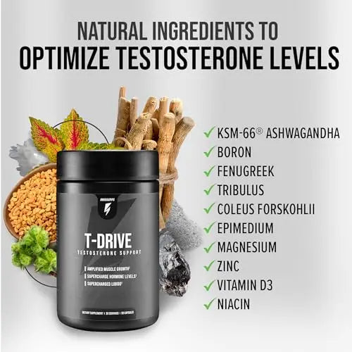 InnoSupps : T-Drive | Testosterone Booster | Amplify Muscle Growth | KSM-66 Ashwagand InnoSupps Au supplements